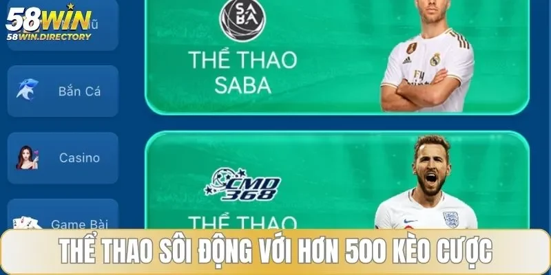 Thể thao sôi động với hơn 500 kèo cược