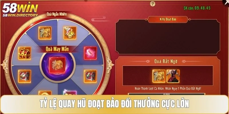 Tỷ lệ quay hũ đoạt bảo đổi thưởng cực lớn